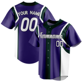 Custom Team Design Dark Purple & White Colors Design Sports Baseball Jersey