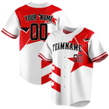 Custom Team Design White & Red Colors Design Sports Baseball Jersey BB00CWS070209