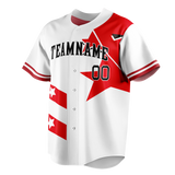 Custom Team Design White & Red Colors Design Sports Baseball Jersey BB00CWS070209