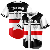 Custom Team Design White & Red Colors Design Sports Baseball Jersey