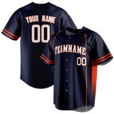 Custom Team Design Navy Blue & Orange Colors Design Sports Baseball Jersey