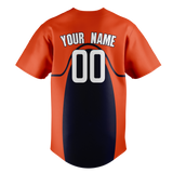 Custom Team Design Orange & Navy Blue Colors Design Sports Baseball Jersey BB00DT041018