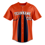 Custom Team Design Orange & Navy Blue Colors Design Sports Baseball Jersey BB00DT041018