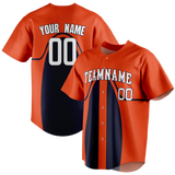 Custom Team Design Orange & Navy Blue Colors Design Sports Baseball Jersey BB00DT041018