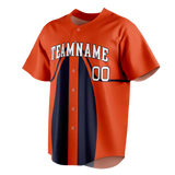 Custom Team Design Orange & Navy Blue Colors Design Sports Baseball Jersey BB00DT041018