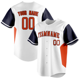 Custom Team Design White & Orange Colors Design Sports Baseball Jersey