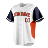 Custom Team Design White & Orange Colors Design Sports Baseball Jersey BB00DT050210