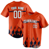 Custom Team Design Orange & Dark Purple Colors Design Sports Baseball Jersey