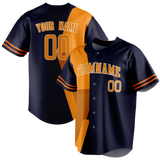 Custom Team Design Black & Light Orange Colors Design Sports Baseball Jersey