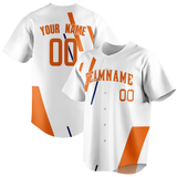 Custom Team Design White & Light Orange Colors Design Sports Baseball Jersey