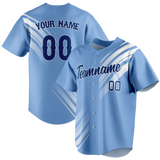 Custom Team Design Light Blue & White Colors Design Sports Baseball Jersey