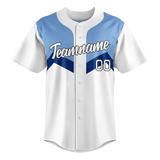 Custom Team Design White & Light Blue Colors Design Sports Baseball Jersey BB00KCR040221