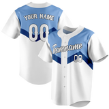 Custom Team Design White & Light Blue Colors Design Sports Baseball Jersey BB00KCR040221