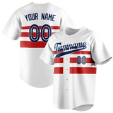 Custom Team Design White & Red Colors Design Sports Baseball Jersey