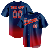 Custom Team Design Navy Blue & Red Colors Design Sports Baseball Jersey