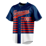 Custom Team Design Navy Blue & Red Colors Design Sports Baseball Jersey BB00LAA031809