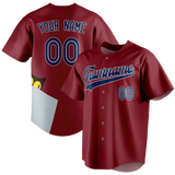 Custom Team Design Maroon & Gray Colors Design Sports Baseball Jersey BB00LAA040803