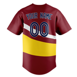 Custom Team Design Maroon & Yellow Colors Design Sports Baseball Jersey BB00LAA090812