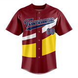 Custom Team Design Maroon & Yellow Colors Design Sports Baseball Jersey BB00LAA090812