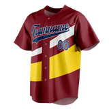 Custom Team Design Maroon & Yellow Colors Design Sports Baseball Jersey BB00LAA090812