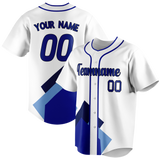 Custom Team Design White & Royal Blue Colors Design Sports Baseball Jersey