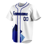 Custom Team Design White & Royal Blue Colors Design Sports Baseball Jersey BB00LAD040219