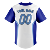 Custom Team Design White & Royal Blue Colors Design Sports Baseball Jersey BB00LAD050219