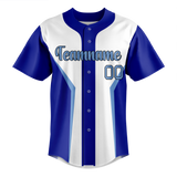 Custom Team Design White & Royal Blue Colors Design Sports Baseball Jersey BB00LAD050219