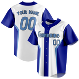 Custom Team Design White & Royal Blue Colors Design Sports Baseball Jersey BB00LAD050219