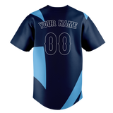 Custom Team Design Navy Blue & Light Blue Colors Design Sports Baseball Jersey BB00MB011821