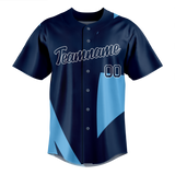 Custom Team Design Navy Blue & Light Blue Colors Design Sports Baseball Jersey BB00MB011821