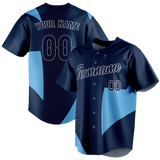 Custom Team Design Navy Blue & Light Blue Colors Design Sports Baseball Jersey