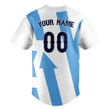 Custom Team Design White & Light Blue Colors Design Sports Baseball Jersey BB00MB030221