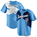 Custom Team Design Light Blue & Navy Blue Colors Design Sports Baseball Jersey