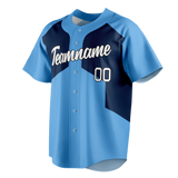 Custom Team Design Light Blue & Navy Blue Colors Design Sports Baseball Jersey BB00MB042118