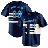 Custom Team Design Navy Blue & White Colors Design Sports Baseball Jersey BB00MB051802