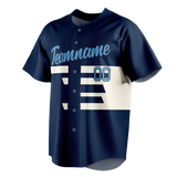 Custom Team Design Navy Blue & White Colors Design Sports Baseball Jersey BB00MB051802