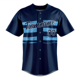 Custom Team Design Navy Blue & Light Blue Colors Design Sports Baseball Jersey BB00MB061821