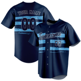 Custom Team Design Navy Blue & Light Blue Colors Design Sports Baseball Jersey BB00MB061821