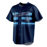 Custom Team Design Navy Blue & Light Blue Colors Design Sports Baseball Jersey BB00MB061821