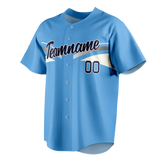 Custom Team Design White & Navy Blue Colors Design Sports Baseball Jersey BB00MB070218