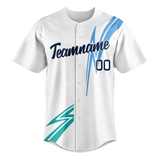 Custom Team Design White & Light Blue Colors Design Sports Baseball Jersey BB00MB080221