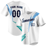 Custom Team Design White & Light Blue Colors Design Sports Baseball Jersey BB00MB080221