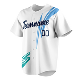 Custom Team Design White & Light Blue Colors Design Sports Baseball Jersey BB00MB080221