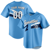 Custom Team Design Light Blue & White Colors Design Sports Baseball Jersey