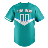 Custom Team Design Teal & White Colors Design Sports Baseball Jersey BB00MM011702