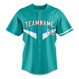 Custom Team Design Teal & White Colors Design Sports Baseball Jersey BB00MM011702