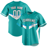 Custom Team Design Teal & White Colors Design Sports Baseball Jersey BB00MM011702