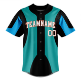 Custom Team Design Teal & Black Colors Design Sports Baseball Jersey BB00MM021701