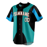 Custom Team Design Teal & Black Colors Design Sports Baseball Jersey BB00MM021701